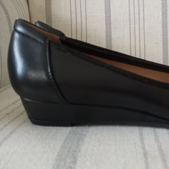 'NATURALIZER' N-5 'DOVE' Black Leather Ballet Wedge Size 8.5M New Without Box - Picture 9 of 14